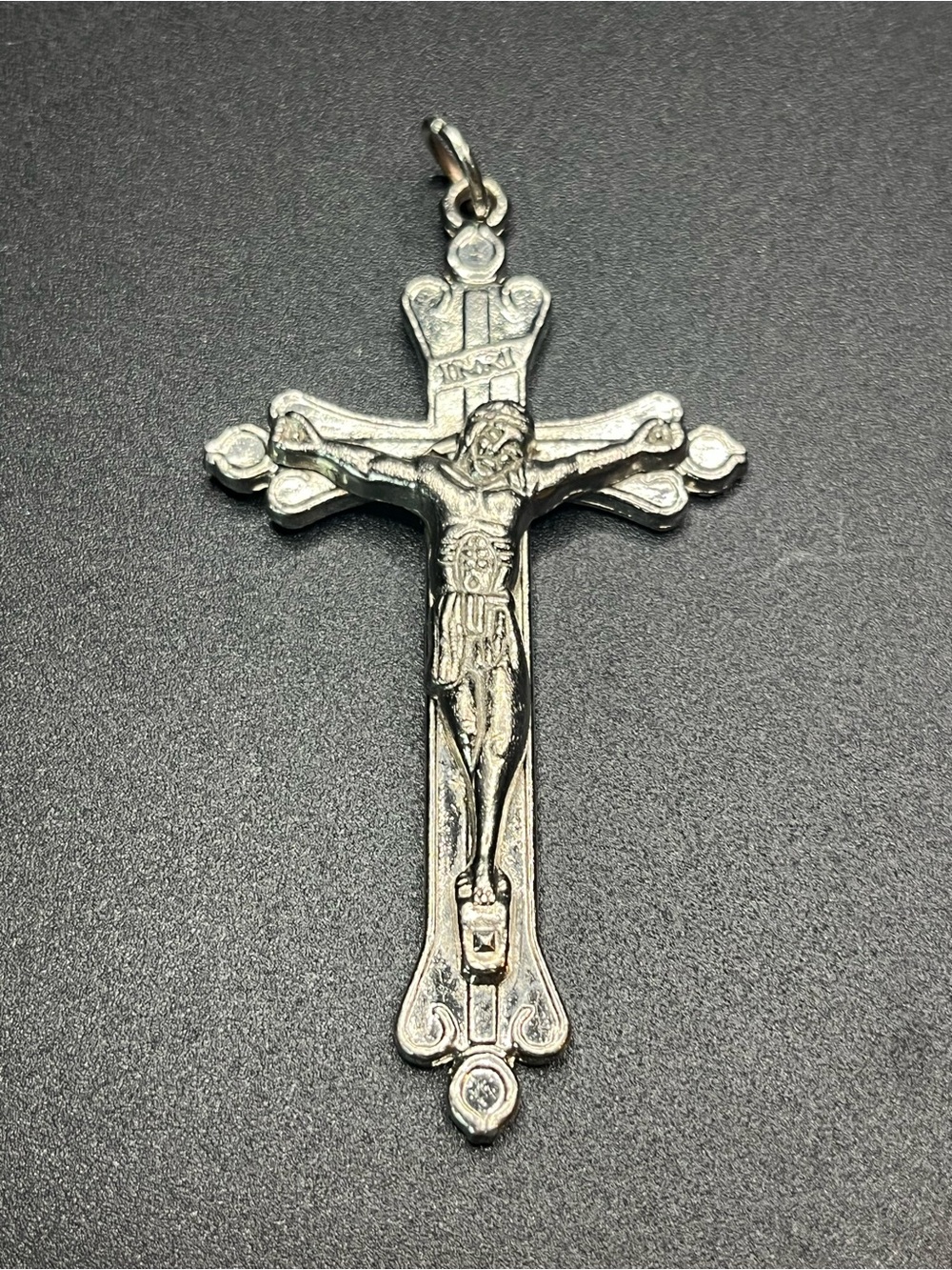 Vintage Providence INRI Jesus Crucifix Cross Pendant Silver Tone